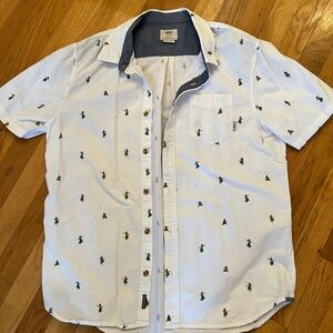Vans white button up shirt (hula girl print)